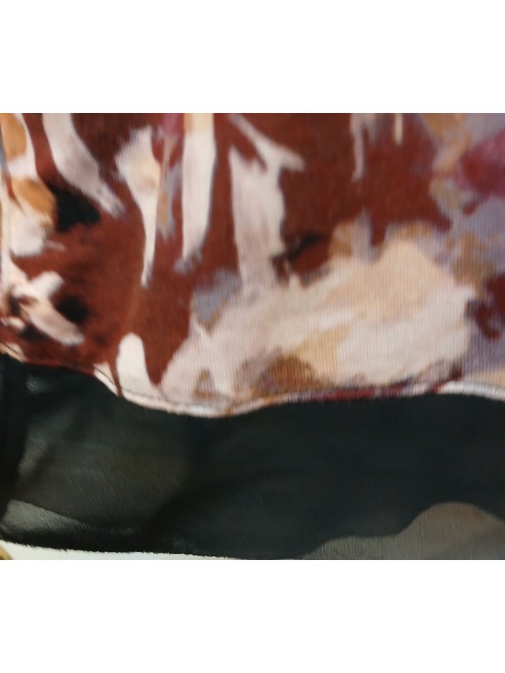 Simply Vera Vera Wang PM Floral Top With Sheer Hem 100% Rayon Lt Weight D-28 - Picture 5 of 8